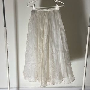 Adrienne Vittadini White Silk Tulle Skirt NWT